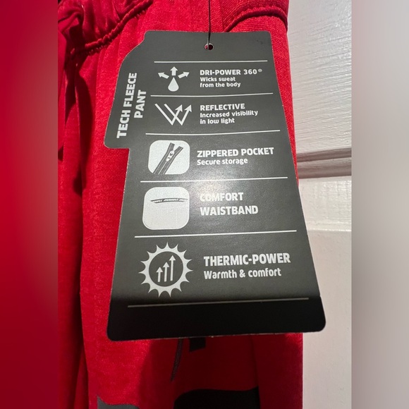 NWT❤️Russell Athletic Kids Red Joggers with Black Accents Tech Fleece Pants - Picture 8 of 11